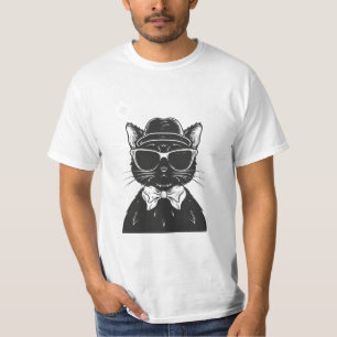 black cat wearing sunglasses, funny cat T-Shirt
