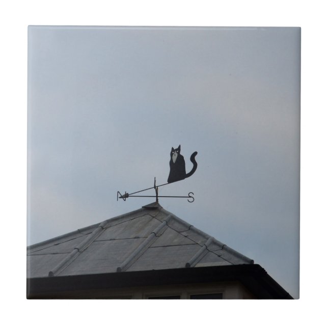 Black Cat  Weather Vane Tile (Front)