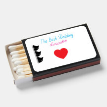 Black Cat Wedding Matchbox Favors