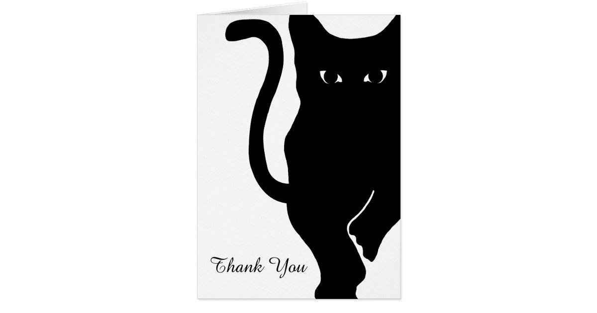  Black Cat Wedding  Thank You Card Zazzle com