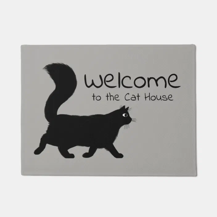 Welcome to Meow Manor Closing Gift Housewarming Home Doormat Welcome Mat Funny Door Mat Funny Gift Cute Cat Black Cat Doormat