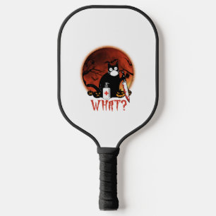 Black Cat What Cat Muderous T Shirtblack cat what Pickleball Paddle