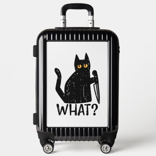 Black Cat What Knife Funny Murderous Halloween Pet Luggage