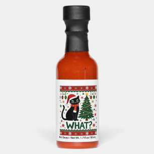 Black Cat What Pushing Christmas Tree Funny Cat Xm Hot Sauces