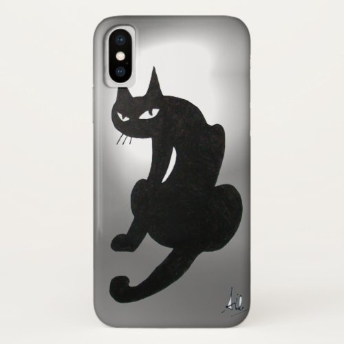 BLACK CAT white iPhone XS Case