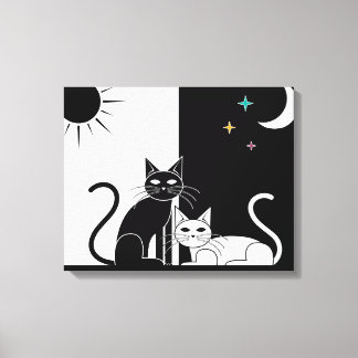 Black Cat, White Cat Canvas Print