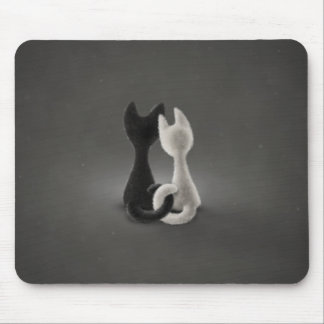 Black Cat White Cat (Color 2) Mouse Pad