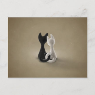 Black Cat White Cat (Color 3) Postcard