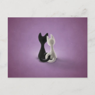 Black Cat White Cat (Color 4) Postcard