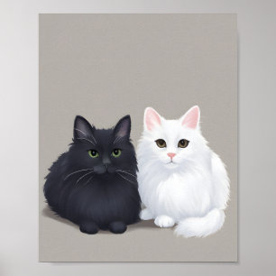 black cat white cat poster