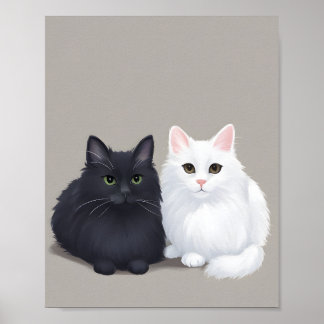 black cat white cat poster