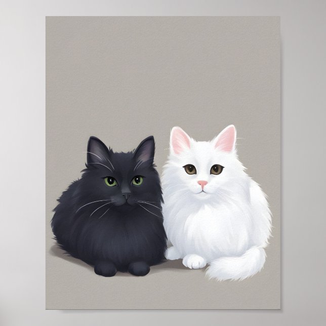 black cat white cat poster (Front)