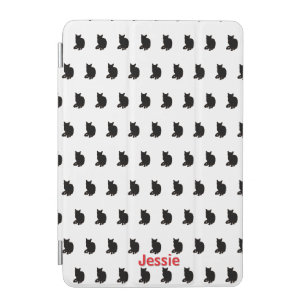 Black Cat (White) iPad Mini Cover