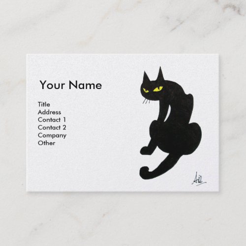 BLACK CAT  White Pearl Paper Business Card