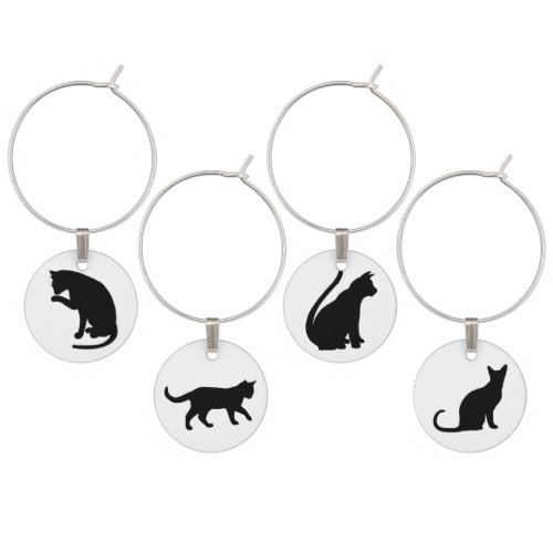 Black Cat Wine Charms