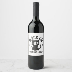 Black cat wine label