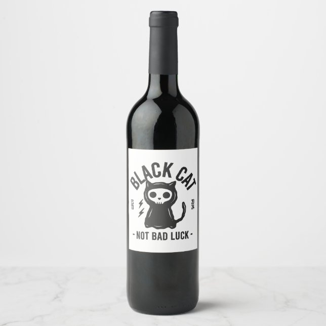 Black cat wine label (Front)