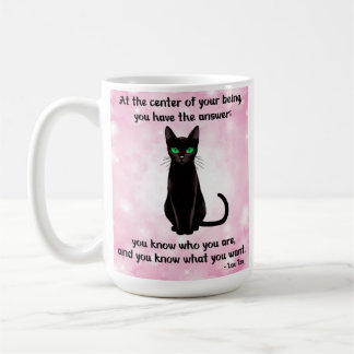 Black Cat Wisdome - Cherry Blossoms Coffee Mug