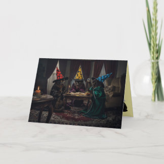 Black Cat Witch Halloween Card