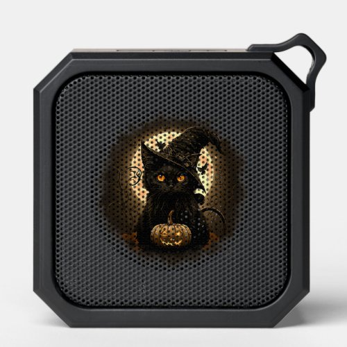 Black Cat Witchy Pumpkin Moon Spooky Halloween Wom Bluetooth Speaker