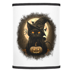 Black Cat Witchy Pumpkin Moon Spooky Halloween Wom Lamp Shade
