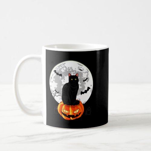 Black Cat Witchy Spellbook Spooky Halloween Magic  Coffee Mug