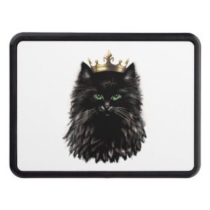 Black Cat with a Crown DIgital Art  Hitch Cover