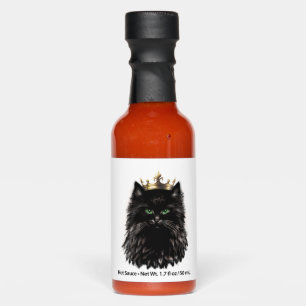 Black Cat with a Crown DIgital Art Hot Sauces