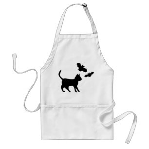 Black Cat with Bat Adult Apron