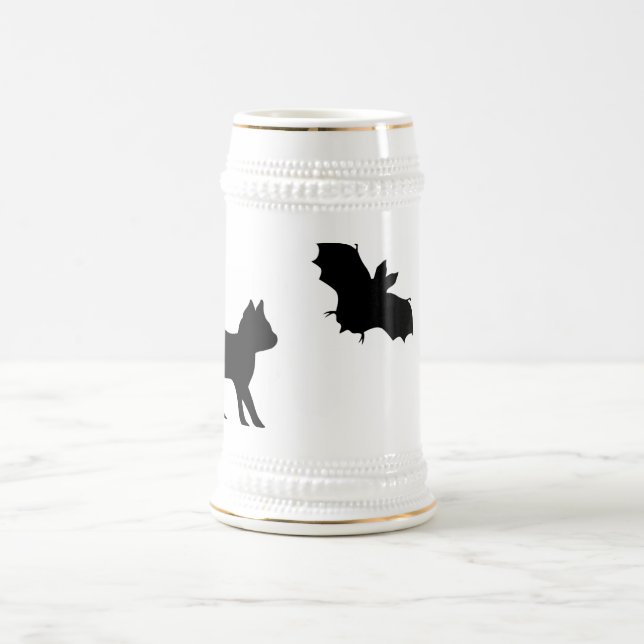 Black Cat with Bat Beer Stein (Center)
