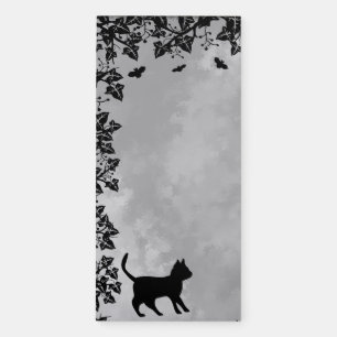 Black Cat with Bat , Happy Halloween! Magnetic Notepad