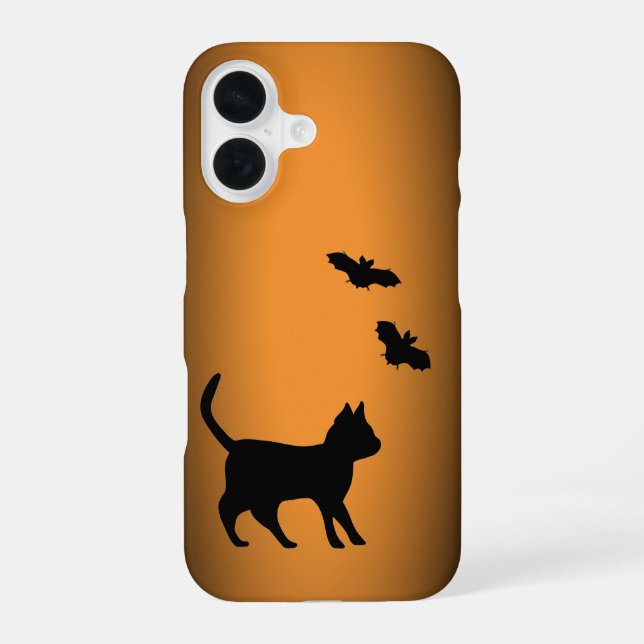 Black Cat with Bat Iphone Case (Back)