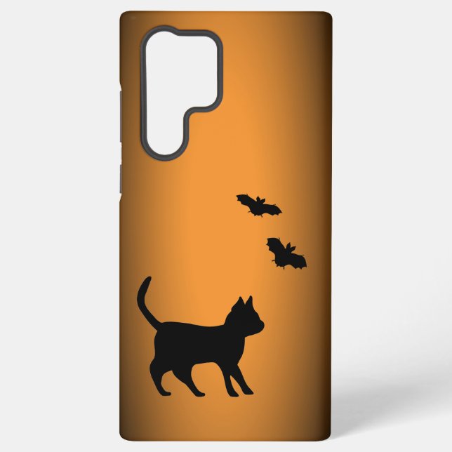 Black Cat with Bat Samsung Galaxy Case (Back)