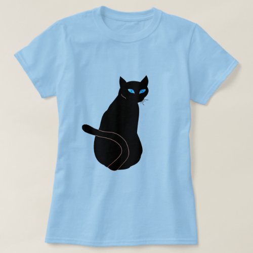 Black Cat With Blue Eyes _ Meoow T_Shirt