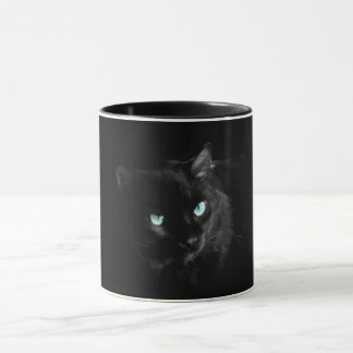 Black Cat with Blue Eyes Mug