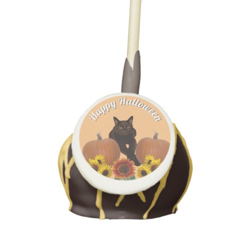 Black Cat with Crossed Paws Pumpkins Halloween  Cake Pops