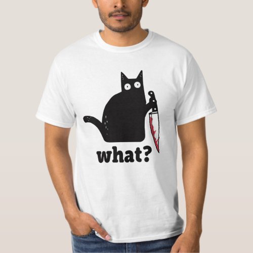 Black cat with flowers funny T_Shirt