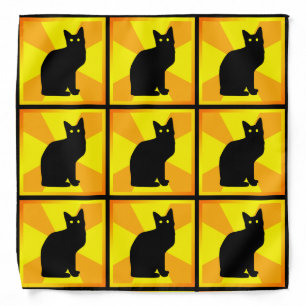 Black Cat with Glowing Eyes - Bandana