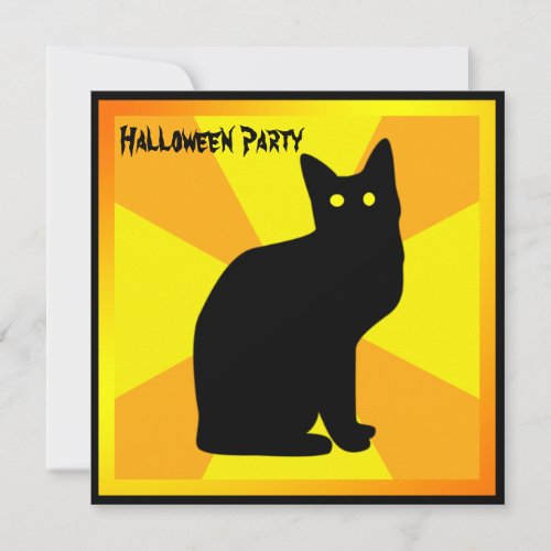 Black Cat with Glowing Eyes _ Invitation