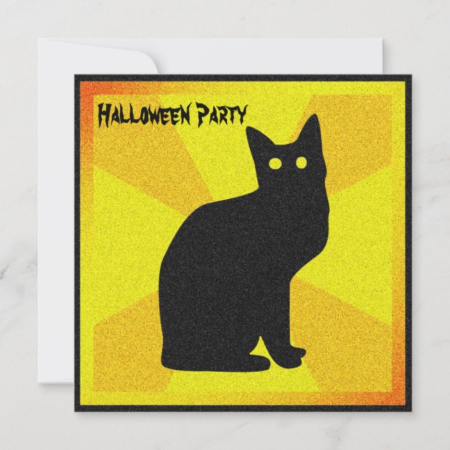 Black Cat with Glowing Eyes - Invitation (Front)