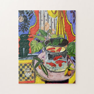 Black Cat with Gold Fish Jigsaw Puzzle