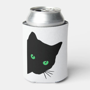 black cat with green eyes can cooler