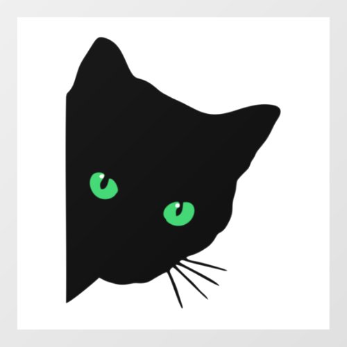 black cat with green eyes   floor decals