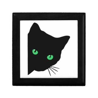 black cat with green eyes gift box