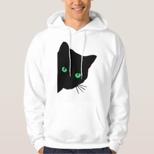 black cat with green eyes   hoodie