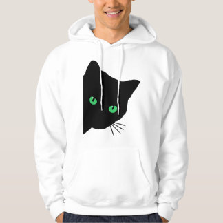 black cat with green eyes   hoodie
