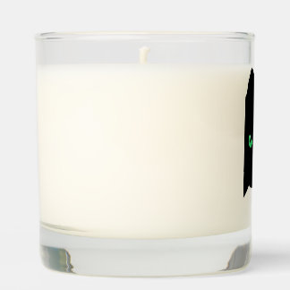 black cat with green eyes   scented candle