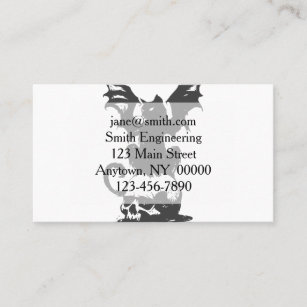 black cat with monster wings - Choose back color Business Card
