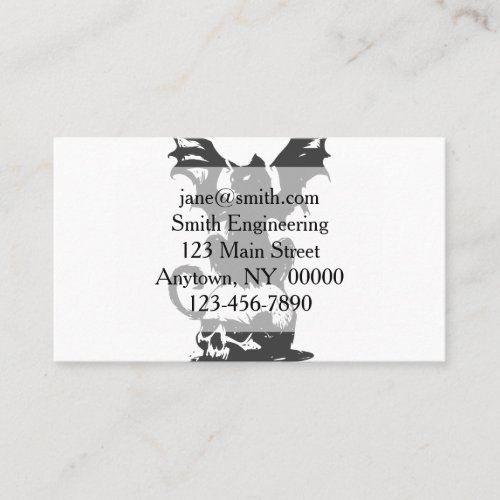 black cat with monster wings _ Choose back color Business Card