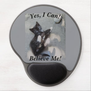 Black Cat With Mouse Customisable Cat Photo Funny Gel Mouse Pad